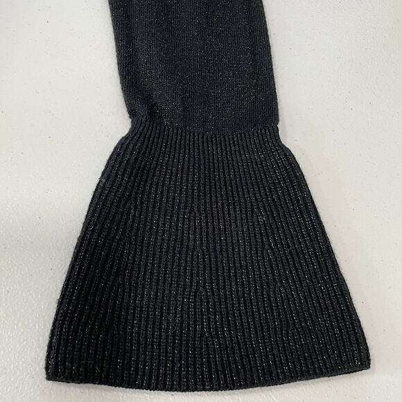 WHITE HOUSE BLACK MARKET Black Shimmer Open Front Gathered Back Cardigan XS - Picture 7 of 12